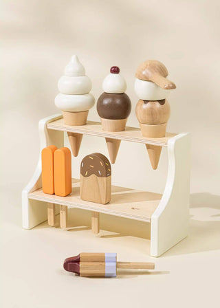 Wooden Ice Cream Stand & Accessories
