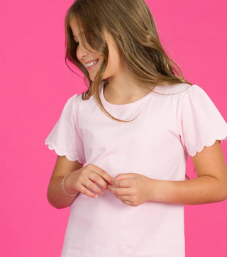 Pink Scallop Tee