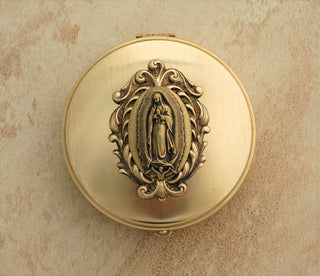 Guadalupe Box + Pearl Rosary