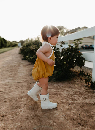 Cream Rain Boots
