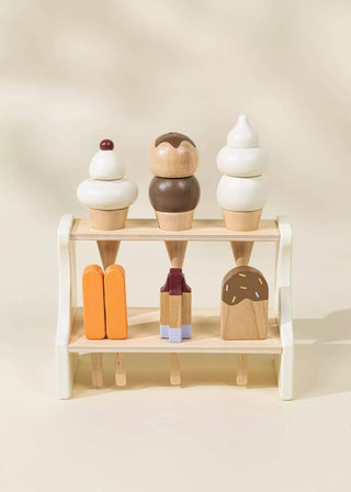 Wooden Ice Cream Stand & Accessories