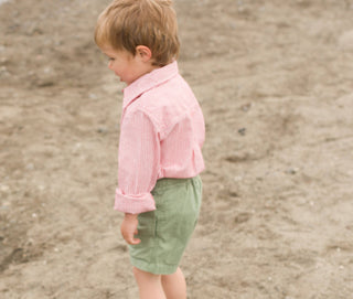 Red Stripe Collar Shirt