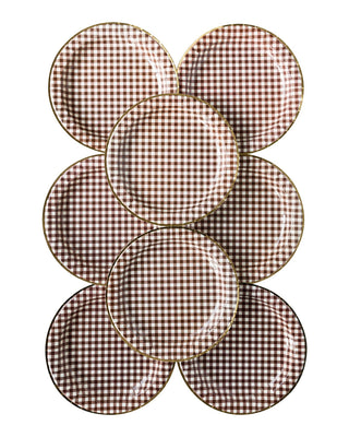 THP931 - Harvest Brown Gingham Check 11" Plate