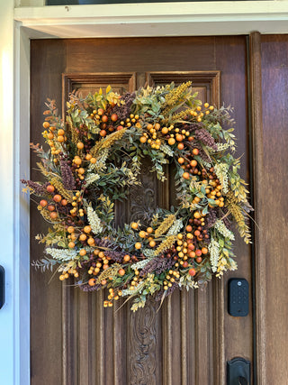 Burgundy & Cream Seed Berry Fall Wreath 30inch