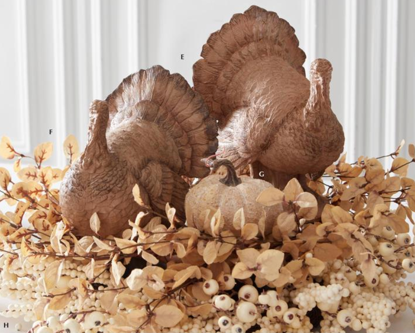 Set of 2 Resin Turkeys