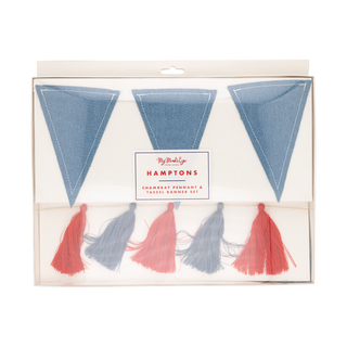 Chambray and Tassel Banner Set