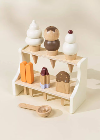 Wooden Ice Cream Stand & Accessories