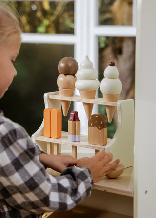 Wooden Ice Cream Stand & Accessories