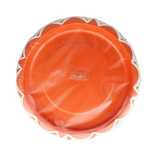 Falloween Rust Scalloped Round 10" Paper Plate