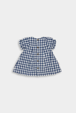 Blue Gingham Linen Dress