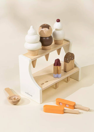 Wooden Ice Cream Stand & Accessories